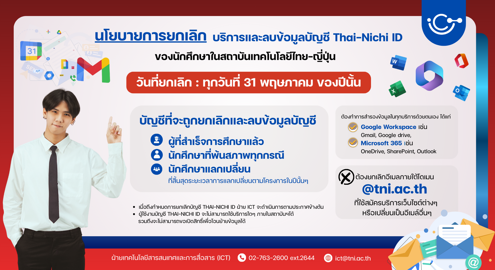 การจัดการบัญชี Thai-Nichi ID ของผู้ใช้งานในสถาบันเทคโนโลยีไทย-ญี่ปุ่น