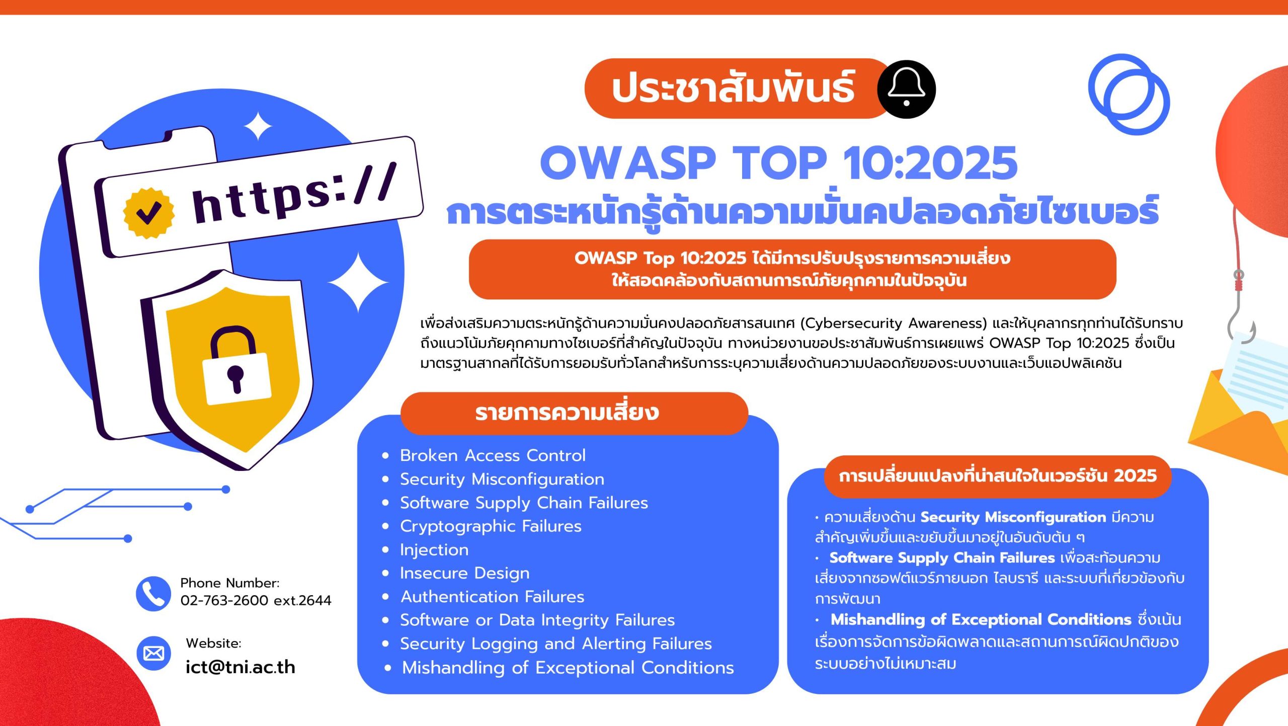 OWASP Top 10:2025 และการตระหนักรู้ด้านความมั่นคงปลอดภัยไซเบอร์​